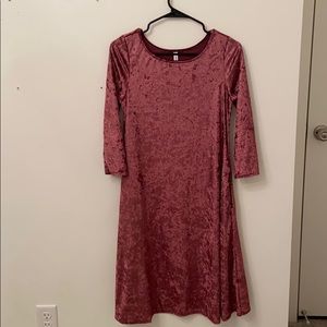 Pink velvet dress